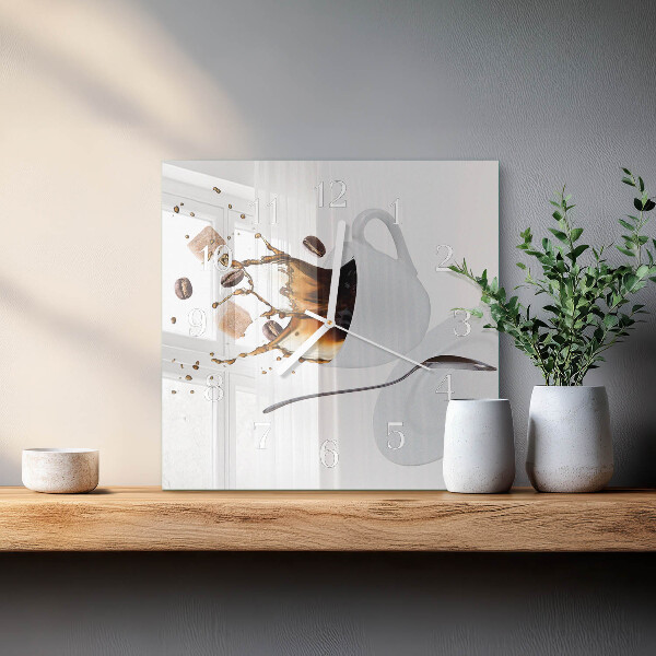 Square wall clock Cup
