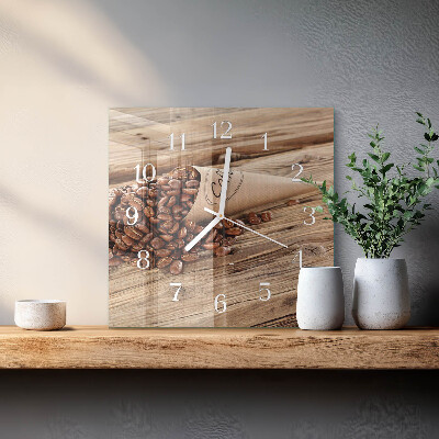 Square wall clock Coffee Beans