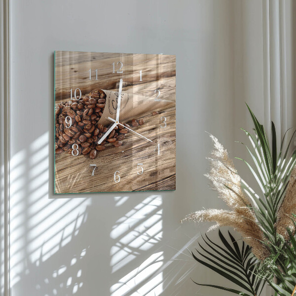 Square wall clock Coffee Beans