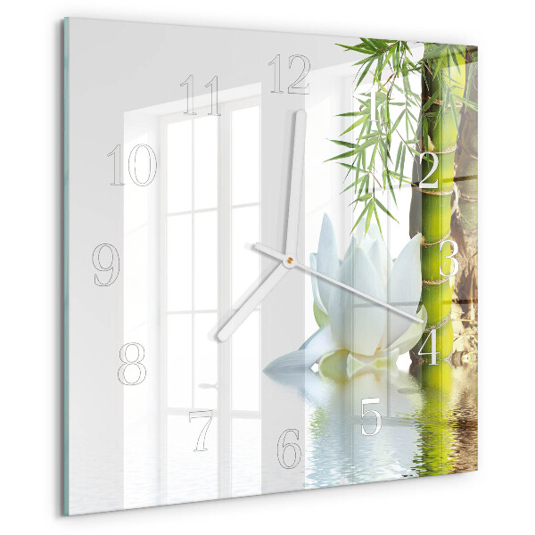 Square wall clock Bamboo