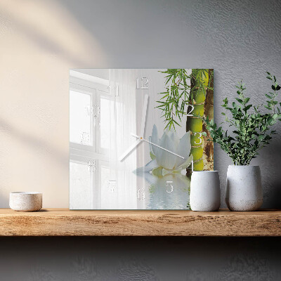 Square wall clock Bamboo