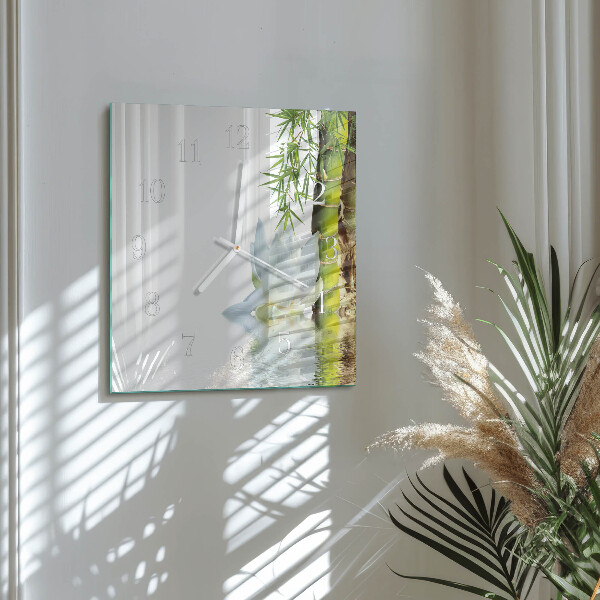 Square wall clock Bamboo