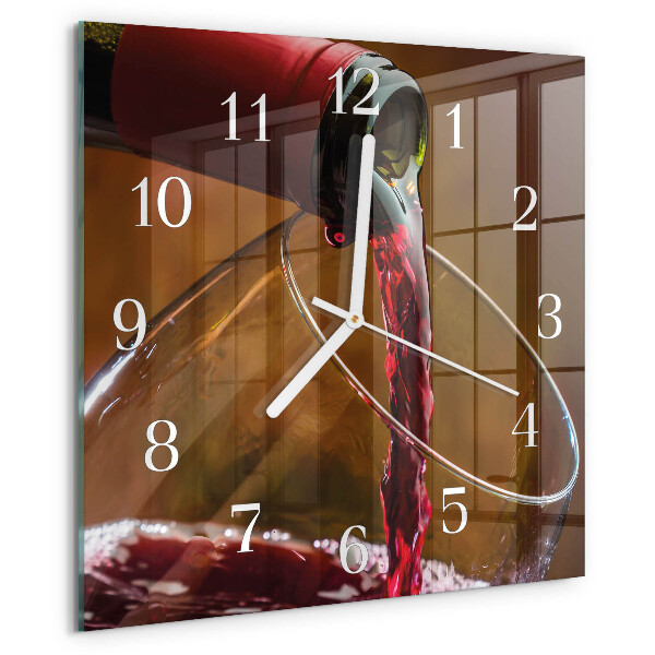 Square wall clock Wine