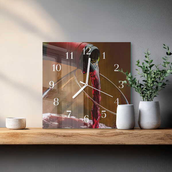 Square wall clock Wine