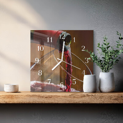 Square wall clock Wine