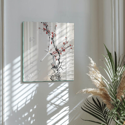 Square wall clock Flowers