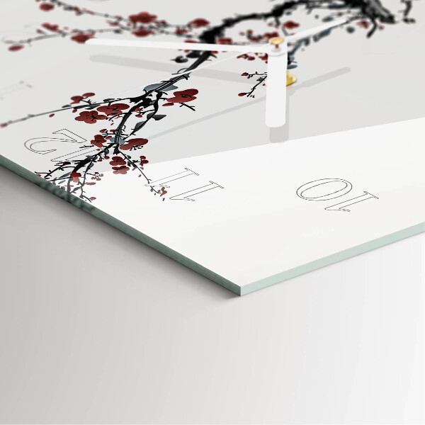 Square wall clock Flowers