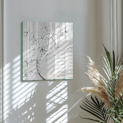 Square wall clock Flowers