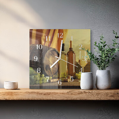 Square wall clock Wine Barrel