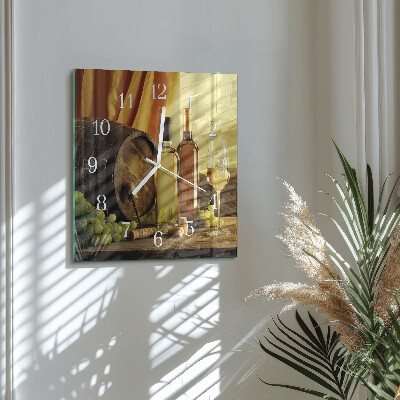 Square wall clock Wine Barrel