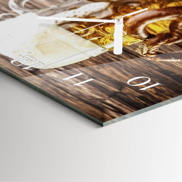 Square wall clock Beer Pretzel