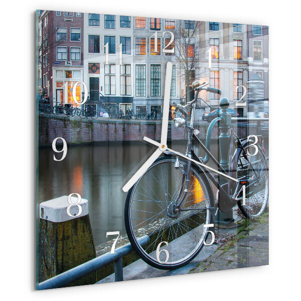 Square wall clock Bicycle
