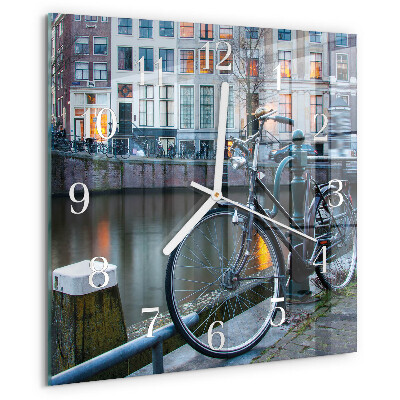 Square wall clock Bicycle