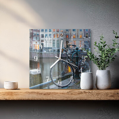 Square wall clock Bicycle