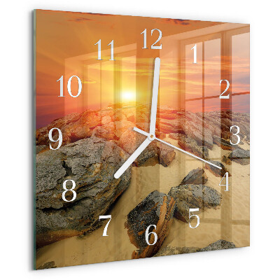 Square wall clock Sunset