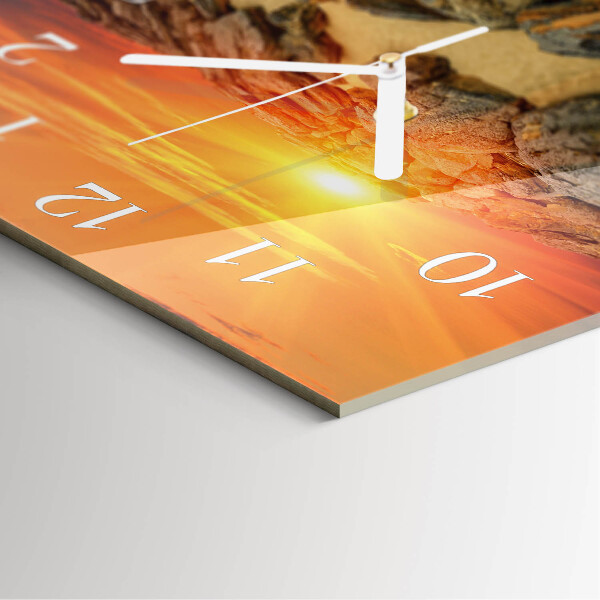 Square wall clock Sunset