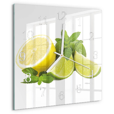 Square wall clock Lemon Mint