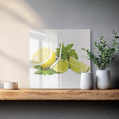 Square wall clock Lemon Mint