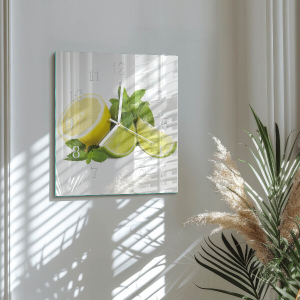 Square wall clock Lemon Mint