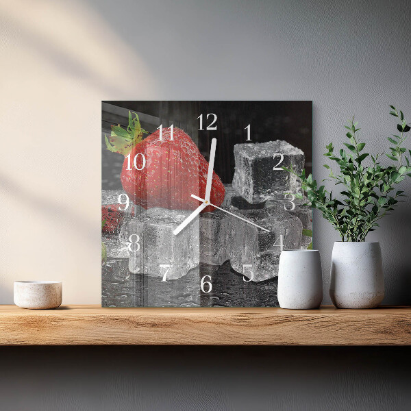Square wall clock Strawberry Ice Cream