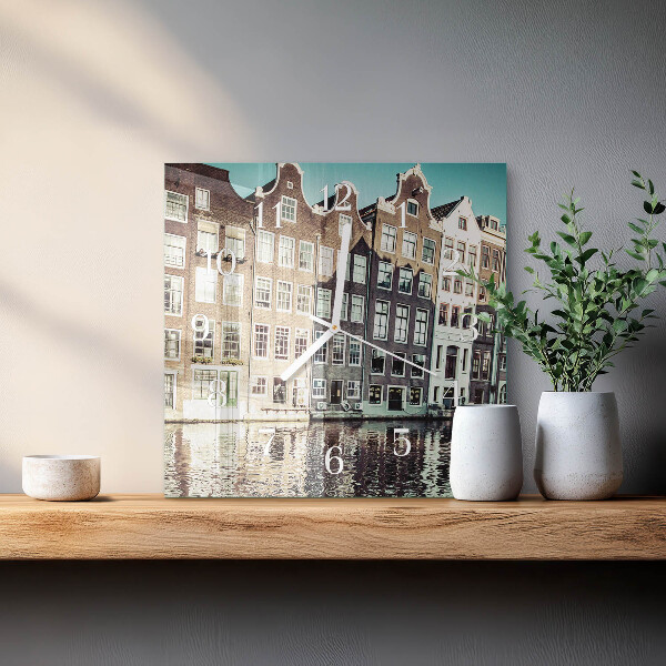 Square wall clock Houses