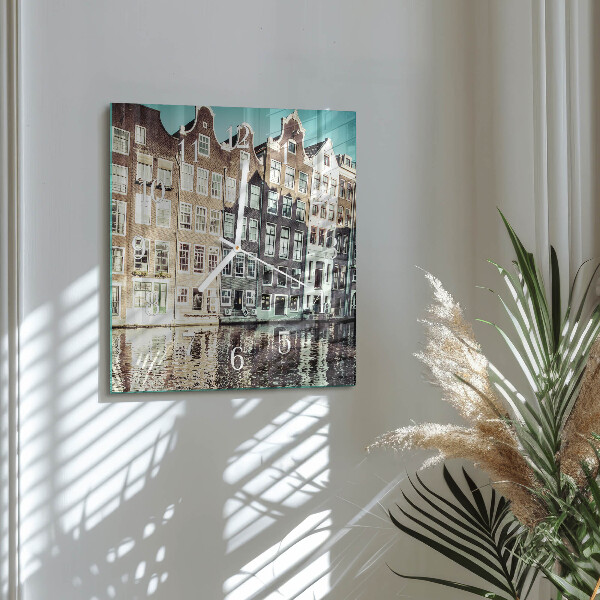 Square wall clock Houses