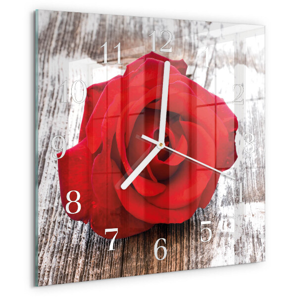 Square wall clock Rose