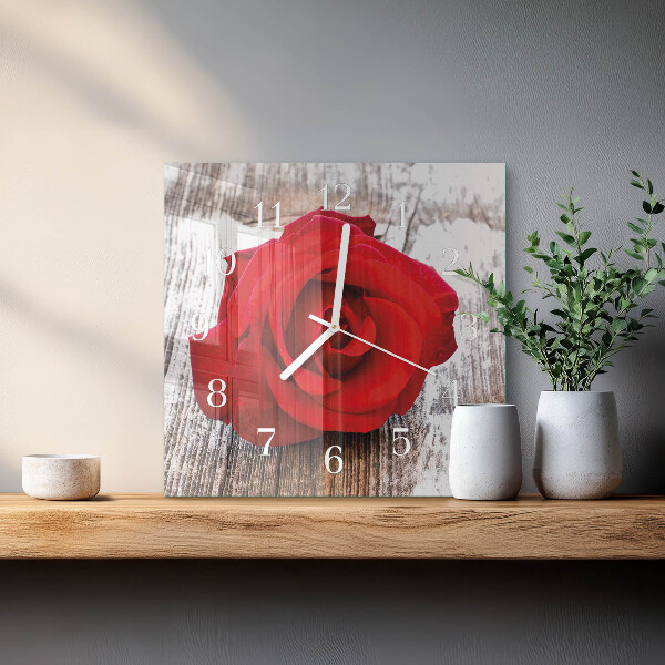 Square wall clock Rose