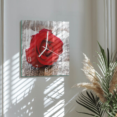 Square wall clock Rose