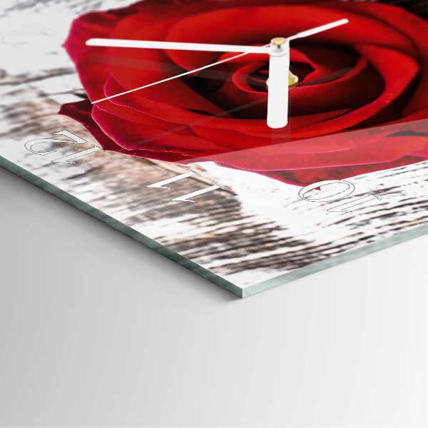 Square wall clock Rose