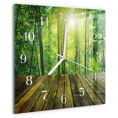 Square wall clock Bamboo