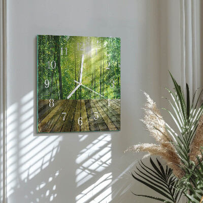Square wall clock Bamboo