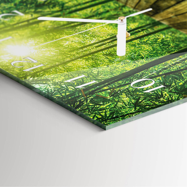 Square wall clock Bamboo