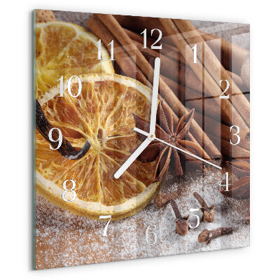 Square wall clock Cinnamon Anise