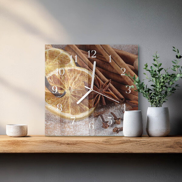 Square wall clock Cinnamon Anise