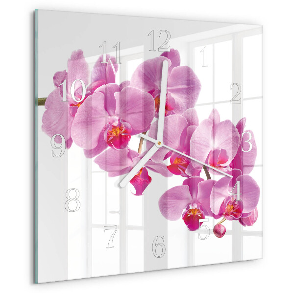 Square wall clock Orchid