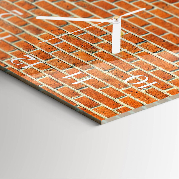Square wall clock Brick