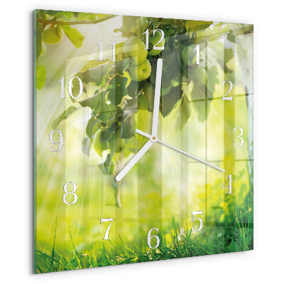 Square wall clock Apple Tree