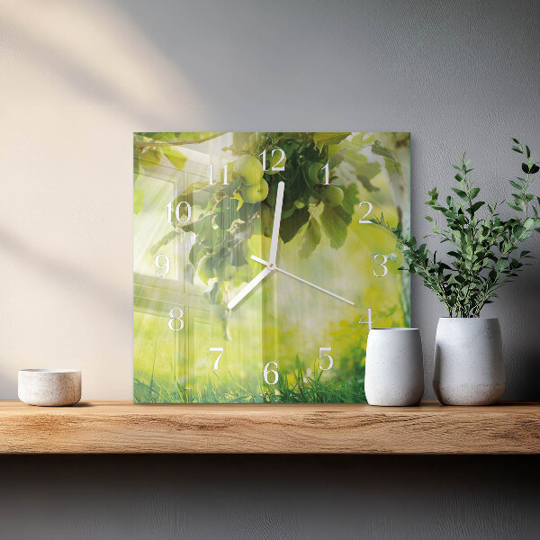 Square wall clock Apple Tree