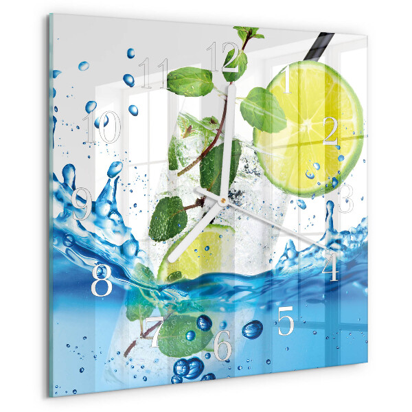 Square wall clock Lime and Mint