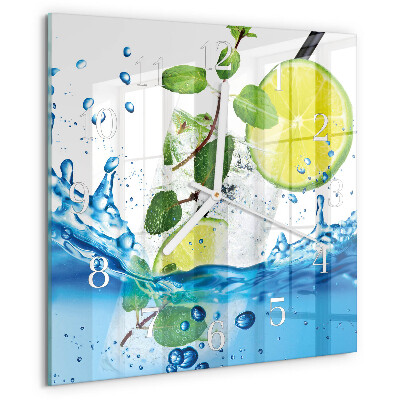 Square wall clock Lime and Mint