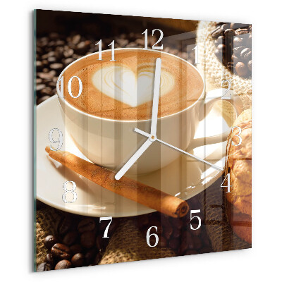 Square wall clock Coffee Heart
