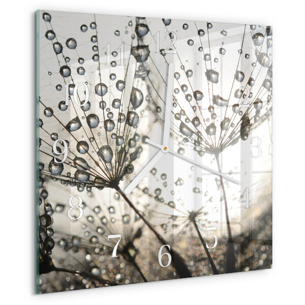 Square wall clock Dew Drops
