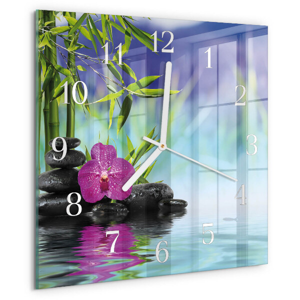Square wall clock Spa Orchid