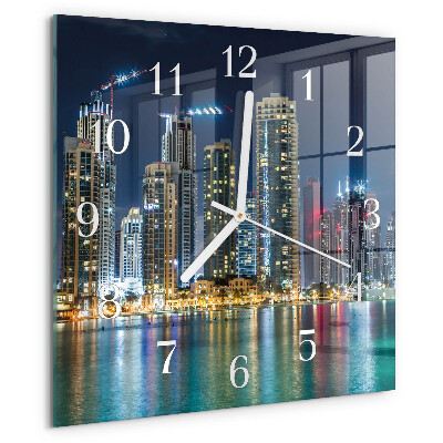 Square wall clock Night on the Town