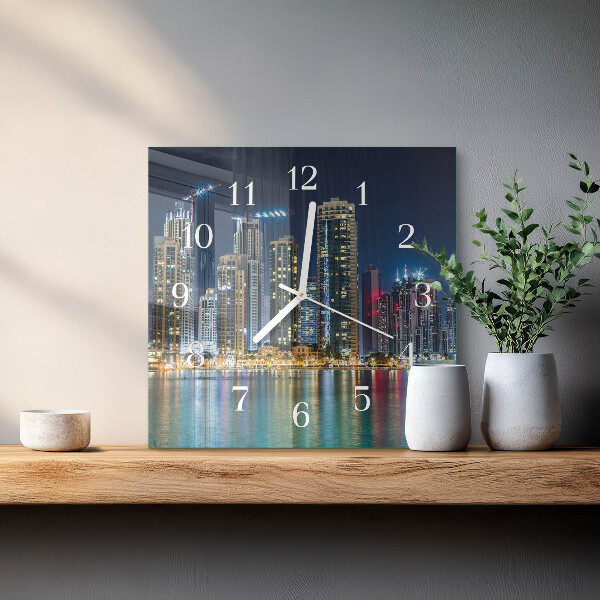 Square wall clock Night on the Town