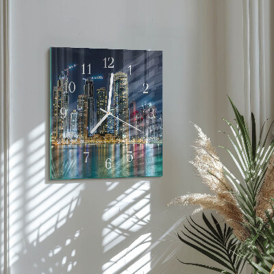 Square wall clock Night on the Town
