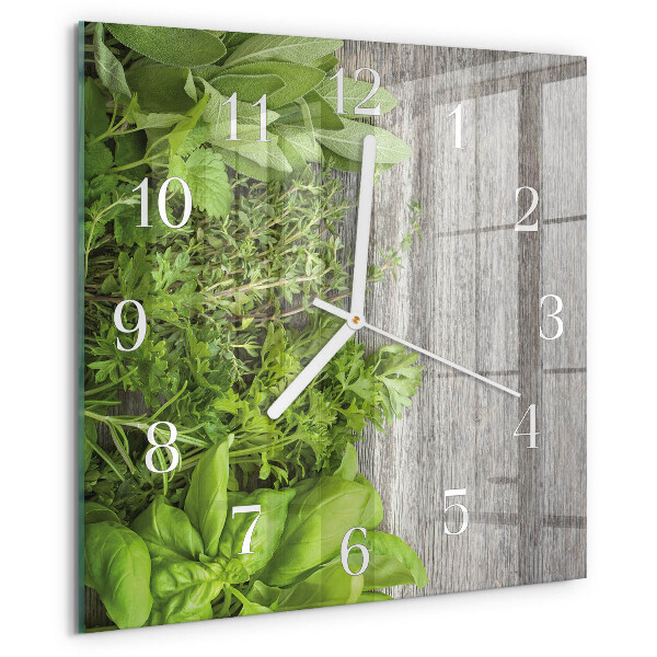 Square wall clock Herbs