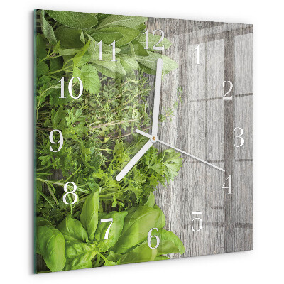 Square wall clock Herbs