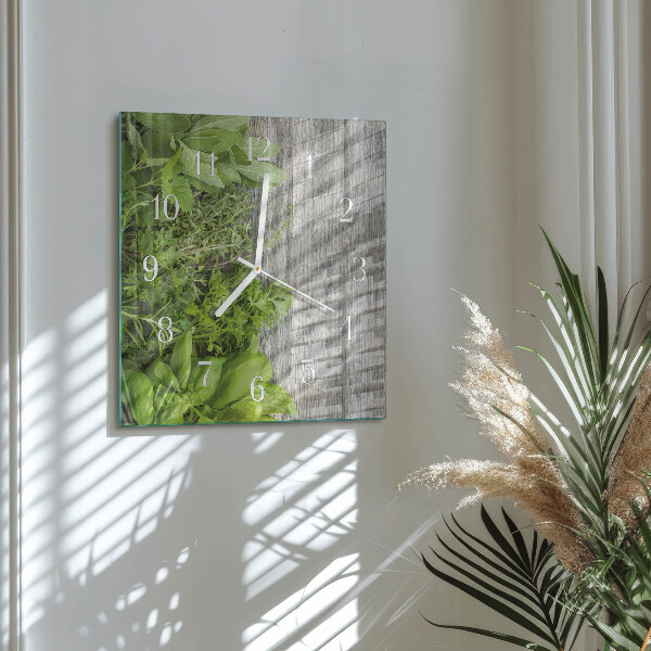Square wall clock Herbs